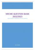 NRCME QUESTION BANK - 2022/2023 QUESTIONS & ANSWERS (97% ACCURATE) BEST VERSION