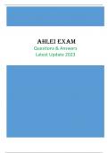AHLEI Exam - Questions & Answers Latest Update 2023