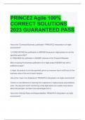 PRINCE2 Agile 100&percnt;  CORRECT SOLUTIONS  2023 GUARANTEED PASS