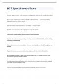 DCF Special Needs Exam 2023 with 100&percnt; correct answers