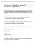 Community Health Nursing ATI Questions & Answers