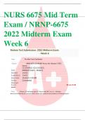 2023 NURS 6675 Mid TermExam / NRNP6675 2022 Midterm Exam Week 6