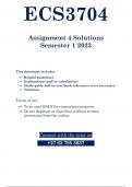 ECS3704 - ASSIGNMENT 4 SOLUTIONS &lpar;SEMESTER 01 - 2023&rpar;