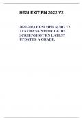 2022-2023 HESI MED SURG V2 TEST BANK STUDY GUIDE SCREENSHOT RN LATEST UPDATES  A GRADE