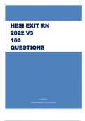 HESI EXIT RN  2022 V3  160  QUESTIONS AND ANSWERS BEST FOR THE 2023 EXAMS