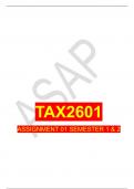 TAX2601    ASSIGNMENT 01 SEMESTER 1 & 2   
