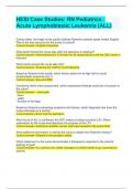 HESI Case Studies&colon; RN Pediatrics &colon; Acute Lymphoblastic Leukemia &lpar;ALL