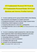ATI Fundamentals Proctored 2019 Exam & ATI Fundamentals Proctored Retake 2019 Exam Questions and Answers (Verified Answers)