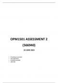 OPM1501Assessment 2 2023
