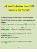 Texas Adjuster Pro Practice Exam Questions and Answers 2023 (Verified Answers by Expert)