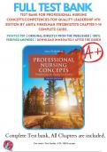 Test Bank For Professional Nursing Concepts:Competencies For Quality Leadership 4th Edition By Anita Finkelman 9781284127270 Chapter 1-14 Complete Guide .