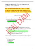 NUR 2633 PEDIATRICS EXAM &lpar;120Q&As&rpar; BEST  EXAM SOLUTION SATISFACTION GUARANTEED  SUCCESS LATEST UPDATE 2022&sol;2023 GRADED A&plus;