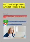 FAC1503 Assignment 4 (QUIZ) Semester 1 2023
