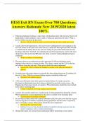 HESI Exit RN Exam Over 700 Questions, Answers Rationale New 2019/2020 latest 100%.