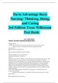 Davis Advantage Basic Nursing: Thinking, Doing, and Caring 3rd Edition Treas Wilkinson Test Bank