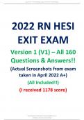 2022 RN HESI EXIT EXAM - Version 1 (V1) All160 Qs &As Included - Guaranteed Pass A+!!! (All Brand NewQ&A Pics Included)