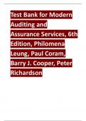 Test Bank for Modern Auditing and Assurance Services, 6th Edition, Philomena Leung, Paul Coram, Barry J. Cooper, Peter Richardson.