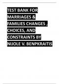 TEST BANK FOR MARRIAGES & FAMILIES CHANGES , CHOICES, AND CONSTRAINTS BY NIJOLE V. BENPKRAITIS.