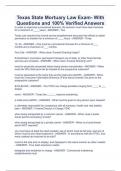 Texas State Mortuary Law Exam- With Questions and 100&percnt; Verified Answers