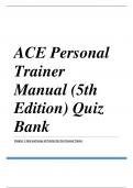 TEST BANK FOR ACE PERSONAL TRAINER FIFTH EDITION 2024 UPDATE BY ASCENCIA