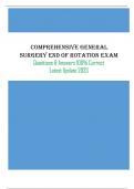 Comprehensive General Surgery End of Rotation Exam - Questions & Answers (100% Correct) Latest Update 