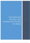 TEST BANK FOR CRITICAL CARE NURSING 8TH EDITION BY URDEN&period;pdf