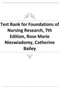 Test Bank for Foundations of Nursing Research 7th Edition by Nieswiadomy&period;pdf