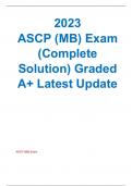 2023 ASCP (MB) Exam (Complete Solution) Graded A+ Latest Update