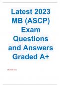 Latest 2023 MB (ASCP) Exam Questions and Answers Graded A+