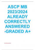 ASCP MB 2023/2024 ALREADY CORRECTLY ANSWERED -GRADED A+