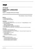aqa A-level ENGLISH LANGUAGE &lpar; 7702&sol;2&rpar; Paper 2 Language diversity and change June 2022 Question Paper