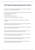 DCF Special Needs Appropriate Practice exam 2023 with 100&percnt; correct answers