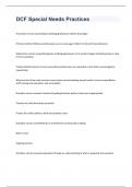 DCF Special Needs Practices exam 2023 with 100&percnt; correct answers