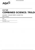 AQA GCSE COMBINED SCIENCE: TRILOG8464/B/2H - BIOLOGY PAPER 2 HIGHER TIER Mark scheme 8464 June 2018 Version/Stage: 1.0 Final