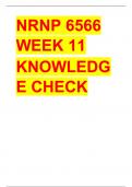 NRNP 6566 Week 11 Knowledge Check (100% Correct) Verified Answers