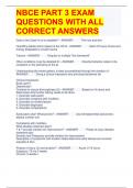NBCE PART 3 EXAM QUESTIONS WITH ALL CORRECT ANSWERS 
