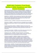 NUNP 6541 Pediatric Final Exam-Walden U &lpar;With Questions and 100&percnt; Correct Answers&rpar;