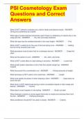 PSI Cosmetology Exam Questions and Correct Answers 