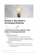 Sociology: Identity and society: Module 3: Max Weber’s Sociological Methods