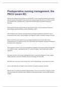 Postoperative nursing management, the PACU (exam #2) 2023 