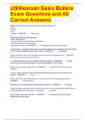 Utilitiesman Basic Boilers Exam Questions and All Correct Answers 