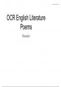 GCSE OCR English Literature Poems