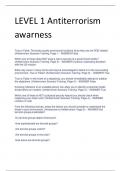 Exam &lpar;elaborations&rpar; LEVEL 1 Antiterrorism  awarness 