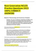Next Generation NCLEX Practice Questions 2023 100% CORRECT ANSWERS