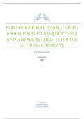 NURS 6560 Final Exam / NURS-6560N Final exam Questions and Answers (2023 ) (100 Q & A , 100% Correct)