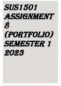 SUS1501 Assignment 8 &lpar;PORTFOLIO&rpar; Semester 1 2023