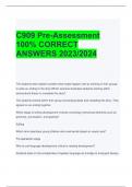 C909 Pre-Assessment 100&percnt; CORRECT  ANSWERS 2023&sol;2024