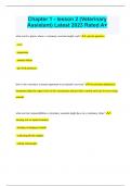 Chapter 1 - lesson 2 &lpar;Veterinary Assistant&rpar; Latest 2023 Rated A&plus;