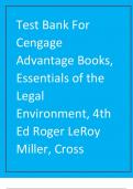 A Complete Test Bank For Cengage Advantage Books, Essentials of the Legal Environment, 4th Edition Roger LeRoy Miller, Frank B. Cross