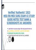 Verified *Authentic* 2023 HESI RN MED SURG EXAM V2 STUDY  GUIDE NOTES TEST BANK & SCREENSHOTS W/ ANSWERS